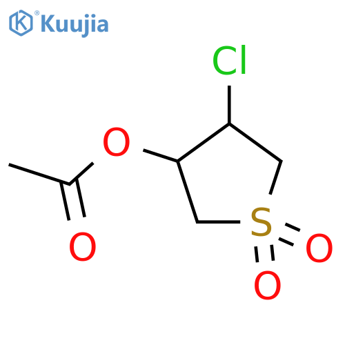 4-chloro-1,1-dioxidotetrahydrothiophen-3-yl acetate structure
