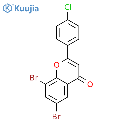 4H-1-Benzopyran-4-one, 6,8-dibromo-2-(4-chlorophenyl)- structure