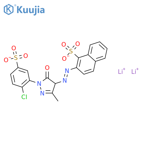 1-Naphthalenesulfonicacid,2-[2-[1-(2-chloro-5-sulfophenyl)-4,5-dihydro-3-methyl-5-oxo-1H-pyrazol-4-yl]diazenyl]-,lithium salt (1:2) structure