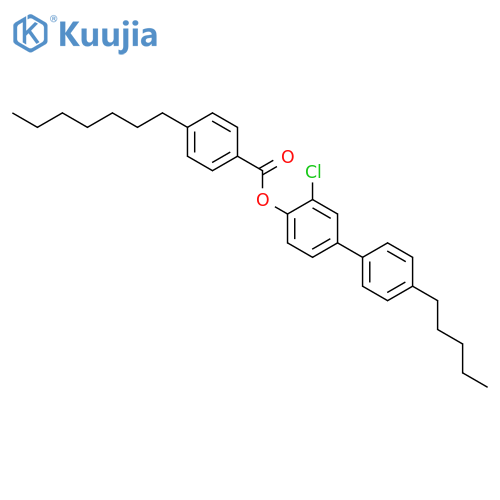 Benzoic acid, 4-heptyl-, 3-chloro-4'-pentyl[1,1'-biphenyl]-4-yl ester structure