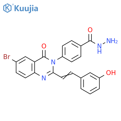 Benzoic acid,4-[6-bromo-2-[2-(3-hydroxyphenyl)ethenyl]-4-oxo-3(4H)-quinazolinyl]-,hydrazide structure
