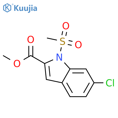 1H-INDOLE-2-CARBOXYLIC ACID, 6-CHLORO-1-(METHYLSULFONYL)-, METHYL ESTER structure