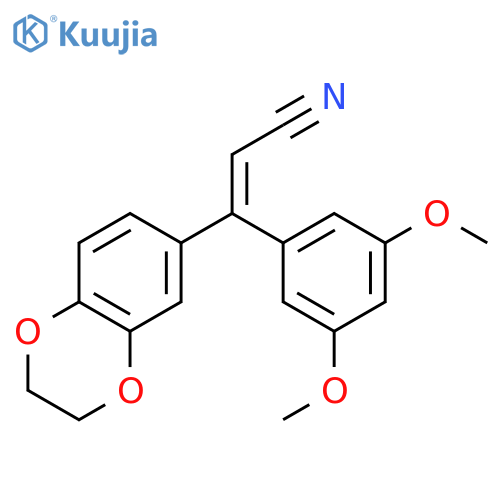 2-Propenenitrile,3-(2,3-dihydro-1,4-benzodioxin-6-yl)-3-(3,5-dimethoxyphenyl)-, (2Z)- structure