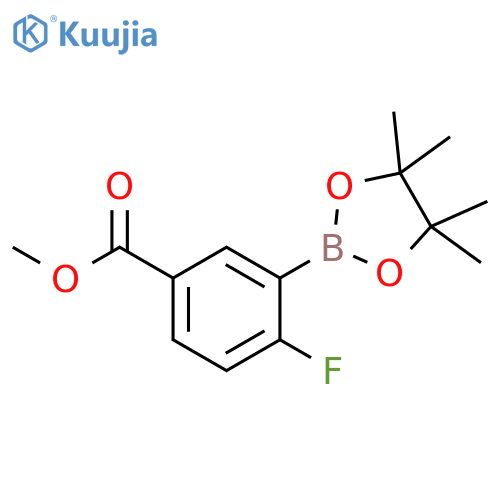Methyl 4-fluoro-3-(4,4,5,5-tetramethyl-1,3,2-dioxaborolan-2-yl)benzoate structure