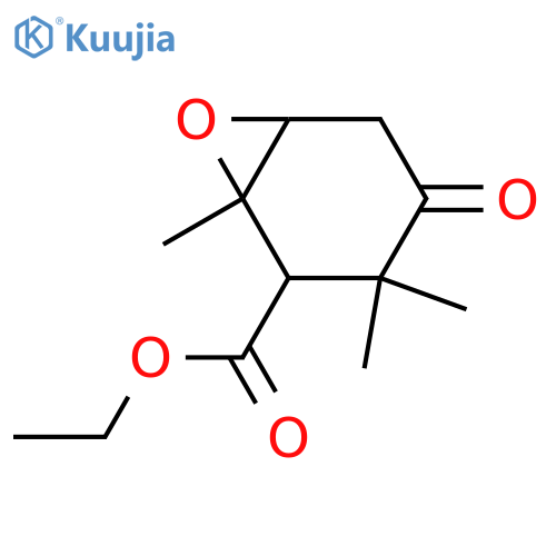 4-Oxo-1,3,3-trimethyl-7-oxabicyclo[4.1.0]heptane-2-carboxylic acid ethyl ester structure