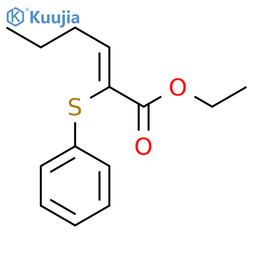 2-Hexenoic acid, 2-(phenylthio)-, ethyl ester, (2Z)- structure