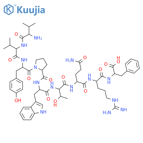 L-Phenylalanine,L-valyl-L-valyl-L-tyrosyl-L-prolyl-L-tryptophyl-L-threonyl-L-glutaminyl-L-arginyl- structure