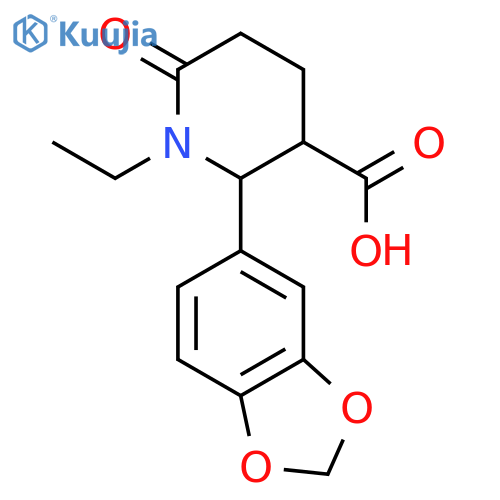 3-PIPERIDINECARBOXYLIC ACID, 2-(1,3-BENZODIOXOL-5-YL)-1-ETHYL-6-OXO- structure