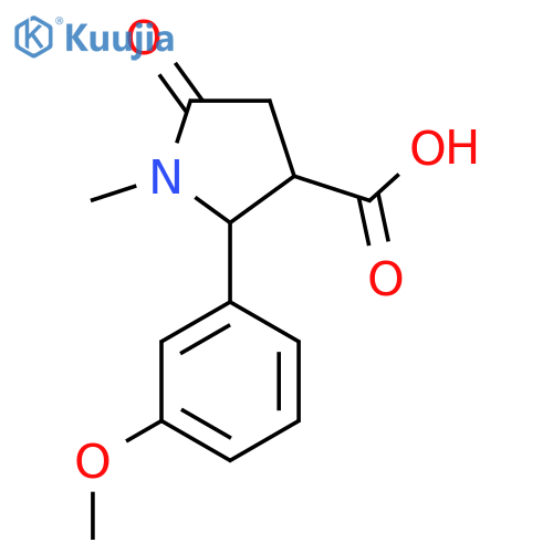 2-(3-Methoxyphenyl)-1-methyl-5-oxopyrrolidine-3-carboxylic acid structure