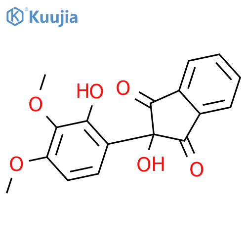 1H-Indene-1,3(2H)-dione,2-hydroxy-2-(2-hydroxy-3,4-dimethoxyphenyl)- structure