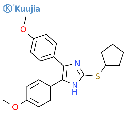 1H-Imidazole, 2-(cyclopentylthio)-4,5-bis(4-methoxyphenyl)- structure