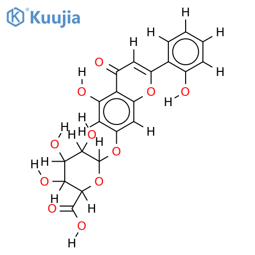 5,2'-dihydroxy-7-O-beta-D-glucuronylflavone structure