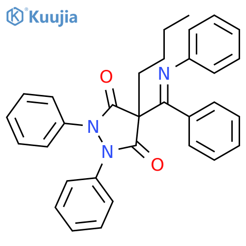 4-butyl-1,2-diphenyl-4-[(E)-phenyl(phenylimino)methyl]pyrazolidine-3,5-dione structure