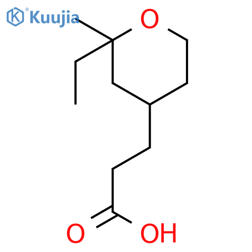2H-Pyran-4-propanoicacid, 2-ethyltetrahydro-2-methyl- structure
