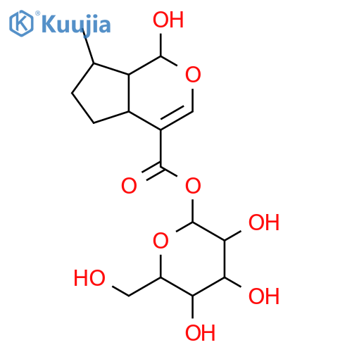 1-O-[(1-hydroxy-7-methyl-1,4a,5,6,7,7a-hexahydrocyclopenta[c]pyran-4-yl)carbonyl]-beta-D-glucopyranose structure