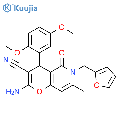 2-amino-4-(2,5-dimethoxyphenyl)-6-(furan-2-yl)methyl-7-methyl-5-oxo-4H,5H,6H-pyrano3,2-cpyridine-3-carbonitrile structure