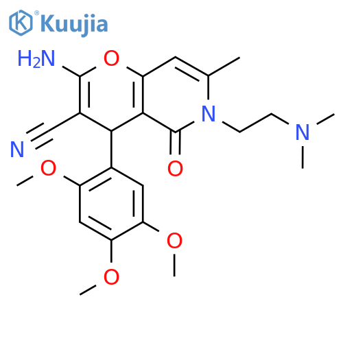 2-amino-6-2-(dimethylamino)ethyl-7-methyl-5-oxo-4-(2,4,5-trimethoxyphenyl)-4H,5H,6H-pyrano3,2-cpyridine-3-carbonitrile structure