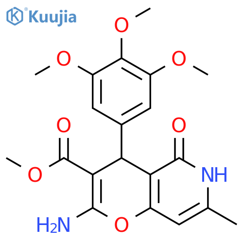 methyl 2-amino-7-methyl-5-oxo-4-(3,4,5-trimethoxyphenyl)-4H,5H,6H-pyrano3,2-cpyridine-3-carboxylate structure