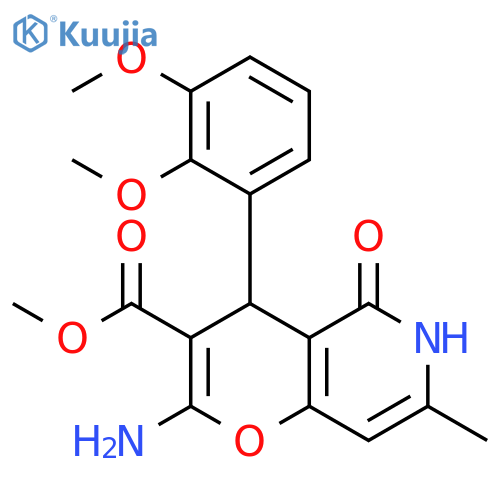 methyl 2-amino-4-(2,3-dimethoxyphenyl)-7-methyl-5-oxo-4H,5H,6H-pyrano3,2-cpyridine-3-carboxylate structure