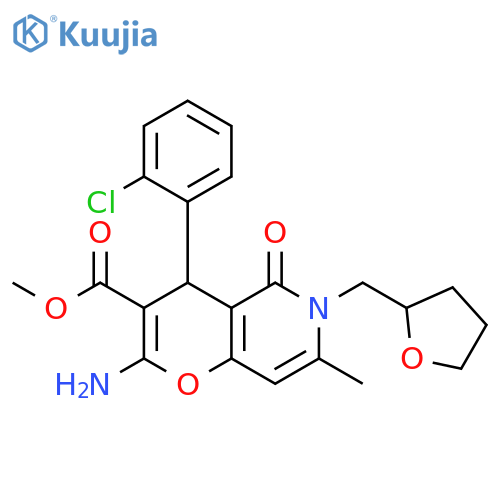 methyl 2-amino-4-(2-chlorophenyl)-7-methyl-5-oxo-6-(oxolan-2-yl)methyl-4H,5H,6H-pyrano3,2-cpyridine-3-carboxylate structure