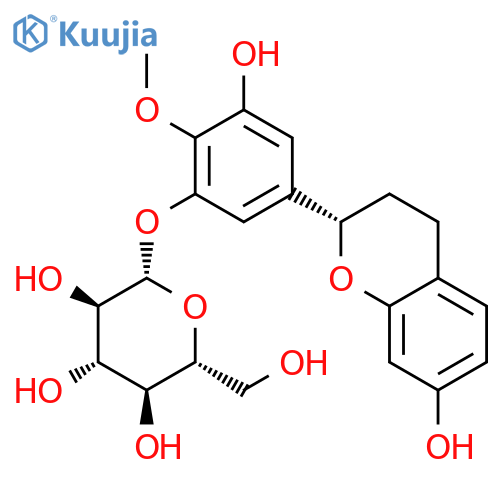 3-hydroxy-5-[(2S)-7-hydroxy-3,4-dihydro-2H-chromen-2-yl]-2-methoxyphenyl beta-D-glucopyranoside structure