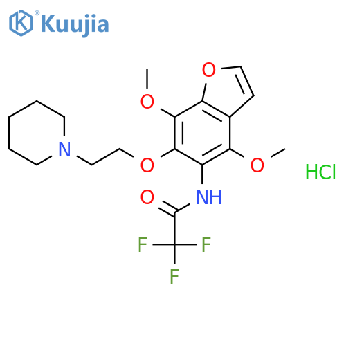 N-{4,7-dimethoxy-6-[2-(piperidin-1-yl)ethoxy]-1-benzofuran-5-yl}-2,2,2-trifluoroacetamide hydrochloride (1:1) structure