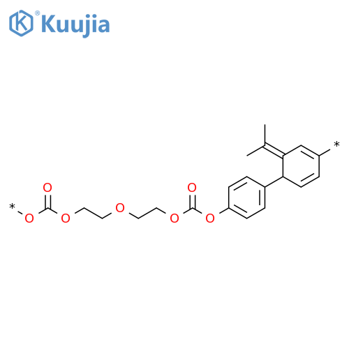Poly[oxycarbonyloxy-1,2-ethanediyloxy-1,2-ethanediyloxycarbonyloxy-1,4-phenylene(1-methylethylidene)-1,4-phenylene] structure