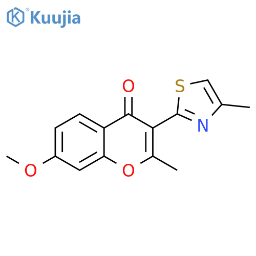 4H-1-Benzopyran-4-one, 7-methoxy-2-methyl-3-(4-methyl-2-thiazolyl)- structure