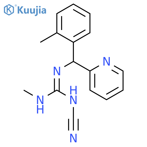 Guanidine, N-cyano-N'-methyl-N''-[(2-methylphenyl)-2-pyridinylmethyl]- structure