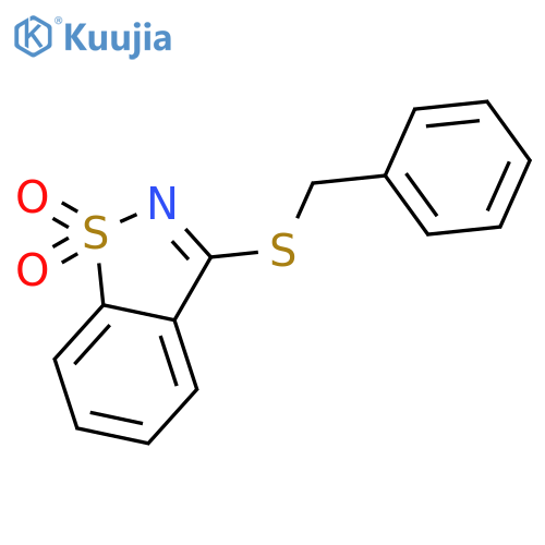 1,2-Benzisothiazole, 3-[(phenylmethyl)thio]-, 1,1-dioxide structure