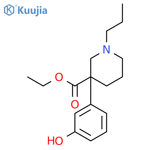 3-Piperidinecarboxylic acid, 3-(3-hydroxyphenyl)-1-propyl-, ethyl ester structure