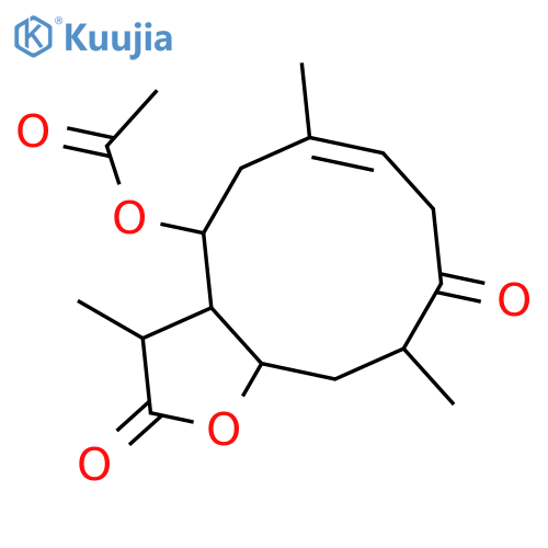(3R,3aS,4S,6Z,10S,11aR)-3,6,10-trimethyl-2,9-dioxo-2,3,3a,4,5,8,9,10,11,11a-decahydrocyclodeca[b]furan-4-yl acetate structure