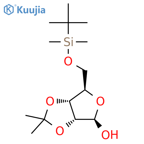 5-O-[(1,1-dimethylethyl)dimethylsilyl]-2,3-O-(1-methylethylidene)-β-D-ribofuranose structure