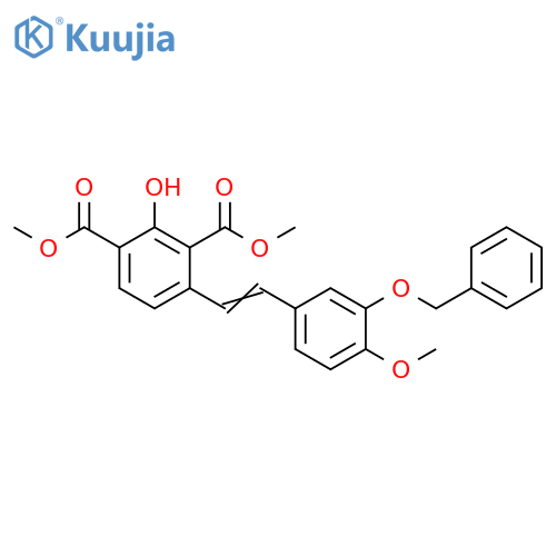 1,3-Benzenedicarboxylic acid,2-hydroxy-4-[2-[4-methoxy-3-(phenylmethoxy)phenyl]ethenyl]-, dimethylester structure