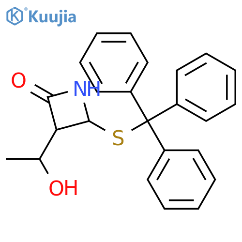 2-Azetidinone, 3-(1-hydroxyethyl)-4-[(triphenylmethyl)thio]- structure