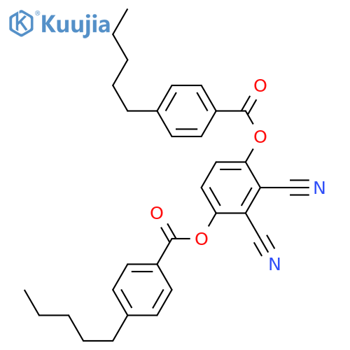 Benzoic acid, 4-pentyl-, 2,3-dicyano-1,4-phenylene ester structure