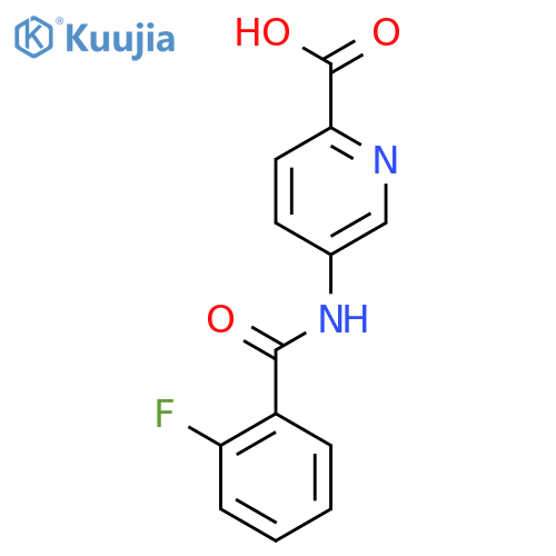 5-(2-fluorobenzamido)pyridine-2-carboxylic acid structure