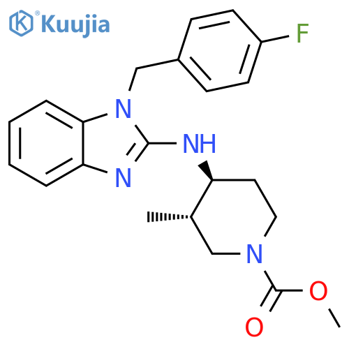 1-Piperidinecarboxylic acid,4-[[1-[(4-fluorophenyl)methyl]-1H-benzimidazol-2-yl]amino]-3-methyl-,methyl ester, trans- structure