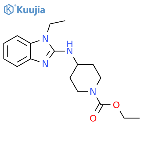 1-Piperidinecarboxylic acid, 4-[(1-ethyl-1H-benzimidazol-2-yl)amino]-,ethyl ester structure