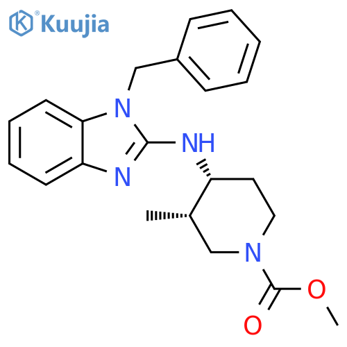 1-Piperidinecarboxylic acid,3-methyl-4-[[1-(phenylmethyl)-1H-benzimidazol-2-yl]amino]-, methylester, cis- structure