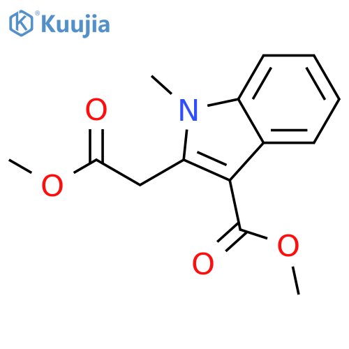 1H-Indole-2-acetic acid, 3-(methoxycarbonyl)-1-methyl-, methyl ester structure
