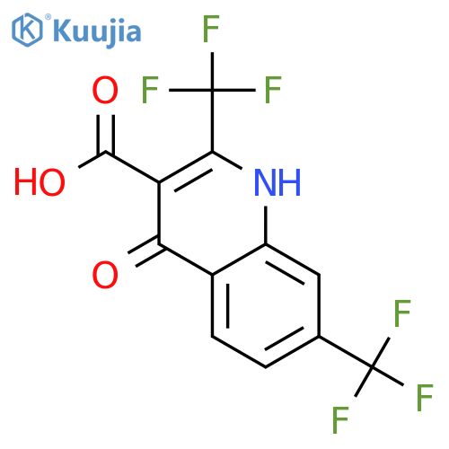 4-Hydroxy-2,7-bis(trifluoromethyl)quinoline-3-carboxylic acid structure