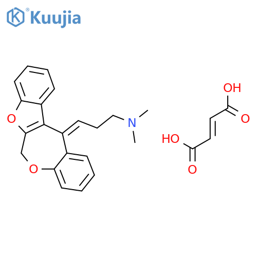 (3-Benzofuro(2,3-c)(1)benzoxepin-12(6H)-ylidenepropyl)dimethylammonium hydrogen fumarate structure