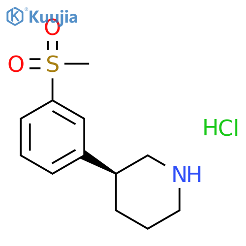 Piperidine, 3-[3-(methylsulfonyl)phenyl]-, hydrochloride, (3S)- structure