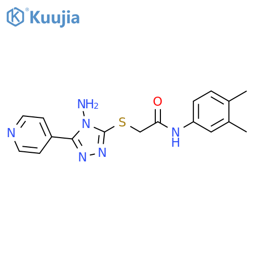 2-{4-amino-5-(pyridin-4-yl)-4H-1,2,4-triazol-3-ylsulfanyl}-N-(3,4-dimethylphenyl)acetamide structure