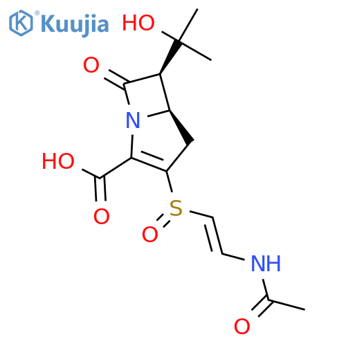 1-Azabicyclo[3.2.0]hept-2-ene-2-carboxylicacid,3-[(R)-[(1E)-2-(acetylamino)ethenyl]sulfinyl]-6-(1-hydroxy-1-methylethyl)-7-oxo-,(5R,6R)- structure