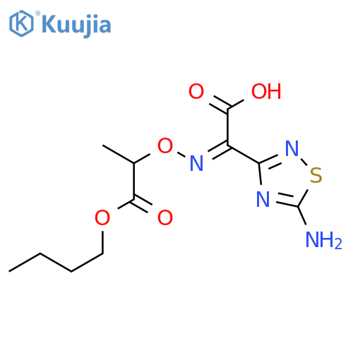 (Z)-2-(5-Amino-1,2,4-thiadiazol-3-yl)-2-(((1-(tert-butoxy)-2-methyl-1-oxopropan-2-yl)oxy)imino)acetic Acid structure