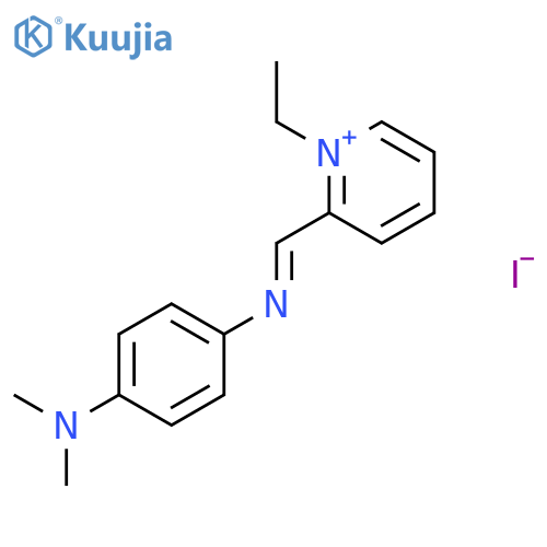 2-[(E)-{[4-(dimethylamino)phenyl]imino}methyl]-1-ethylpyridinium iodide structure