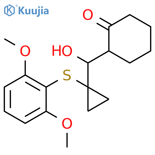 Cyclohexanone,2-[[1-[(2,6-dimethoxyphenyl)thio]cyclopropyl]hydroxymethyl]- structure