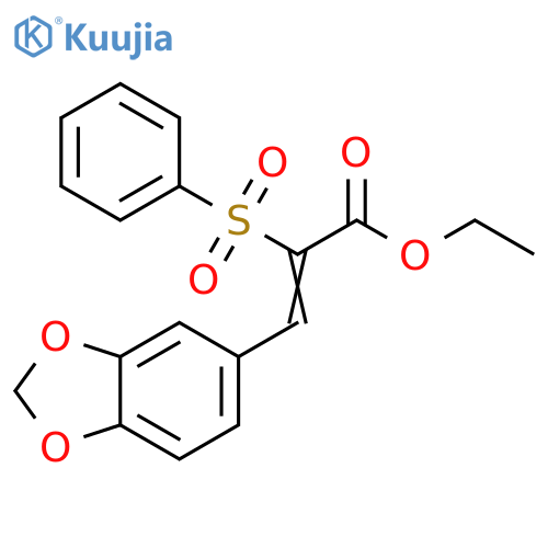 2-Propenoic acid, 3-(1,3-benzodioxol-5-yl)-2-(phenylsulfonyl)-, ethylester structure